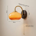 Mid-Century Glass Globe Wall Sconce Light Fixture, 1-Bulb Design