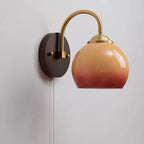 Mid-Century Glass Globe Wall Sconce Light Fixture, 1-Bulb Design