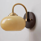 Mid-Century Glass Globe Wall Sconce Light Fixture, 1-Bulb Design