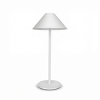Minimalist LED Table Lamp - Metal Base, 15 inches Tall, Warm Light