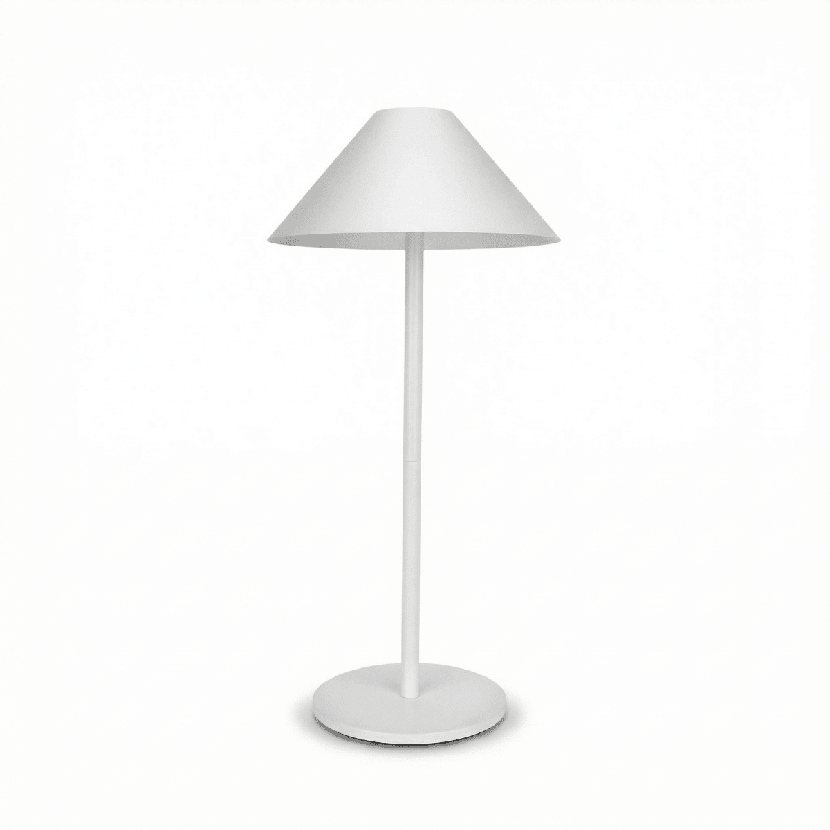 Minimalist LED Table Lamp - Metal Base, 15 inches Tall, Warm Light