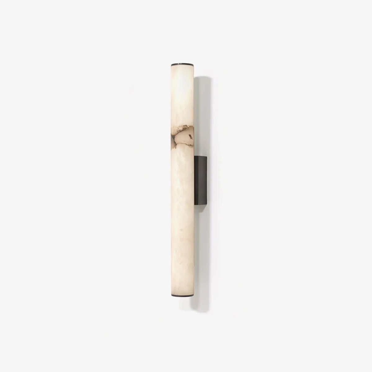 Minimalist LED Wall Sconce with Marble-Effect Resin and Copper-Toned Accent