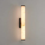 Minimalist LED Wall Sconce with Marble-Effect Resin and Copper-Toned Accent