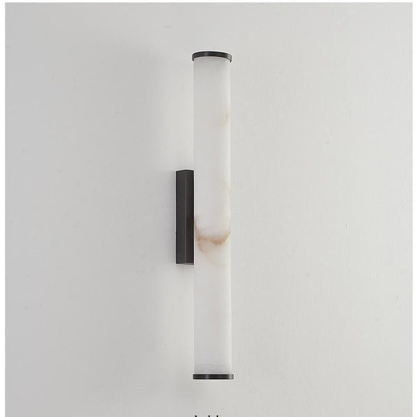 Minimalist LED Wall Sconce with Marble-Effect Resin and Copper-Toned Accent6