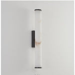 Minimalist LED Wall Sconce with Marble-Effect Resin and Copper-Toned Accent