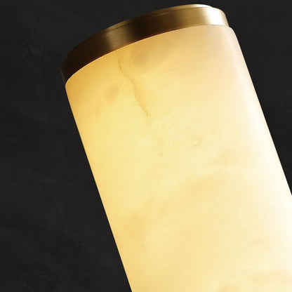 Minimalist LED Wall Sconce with Marble-Effect Resin and Copper-Toned Accent7
