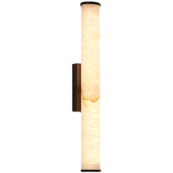 Minimalist LED Wall Sconce with Marble-Effect Resin and Copper-Toned Accent1