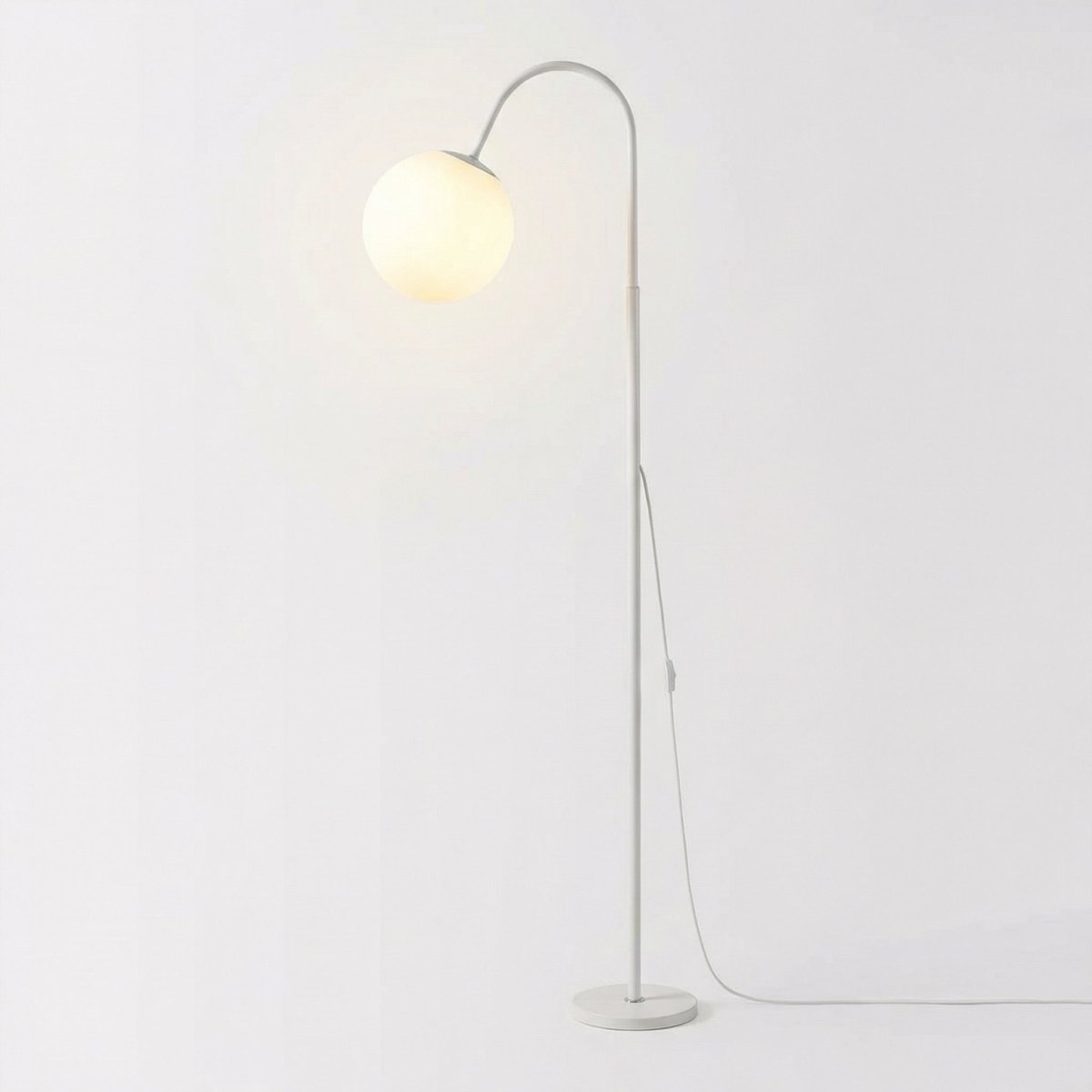 Modern Globe Floor Lamp with Wooden Stand - 60 inches Tall