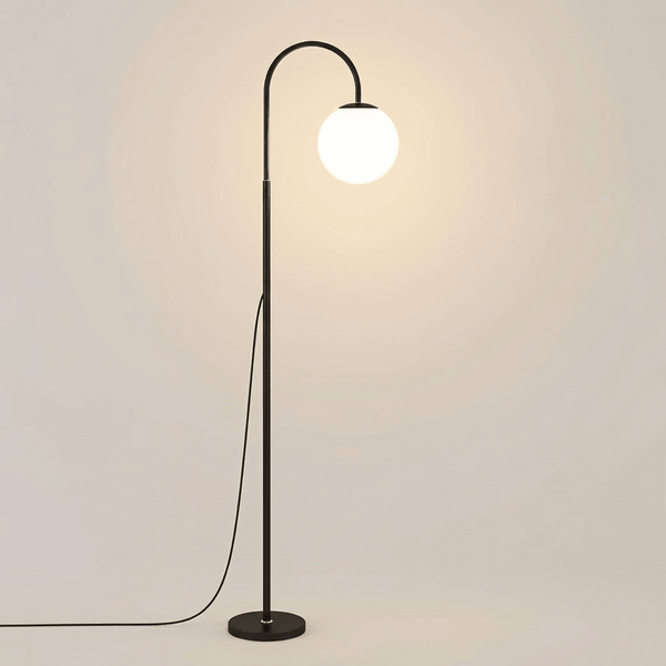 Modern Globe Floor Lamp with Wooden Stand - 60 inches Tall1