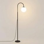 Modern Globe Floor Lamp with Wooden Stand - 60 inches Tall