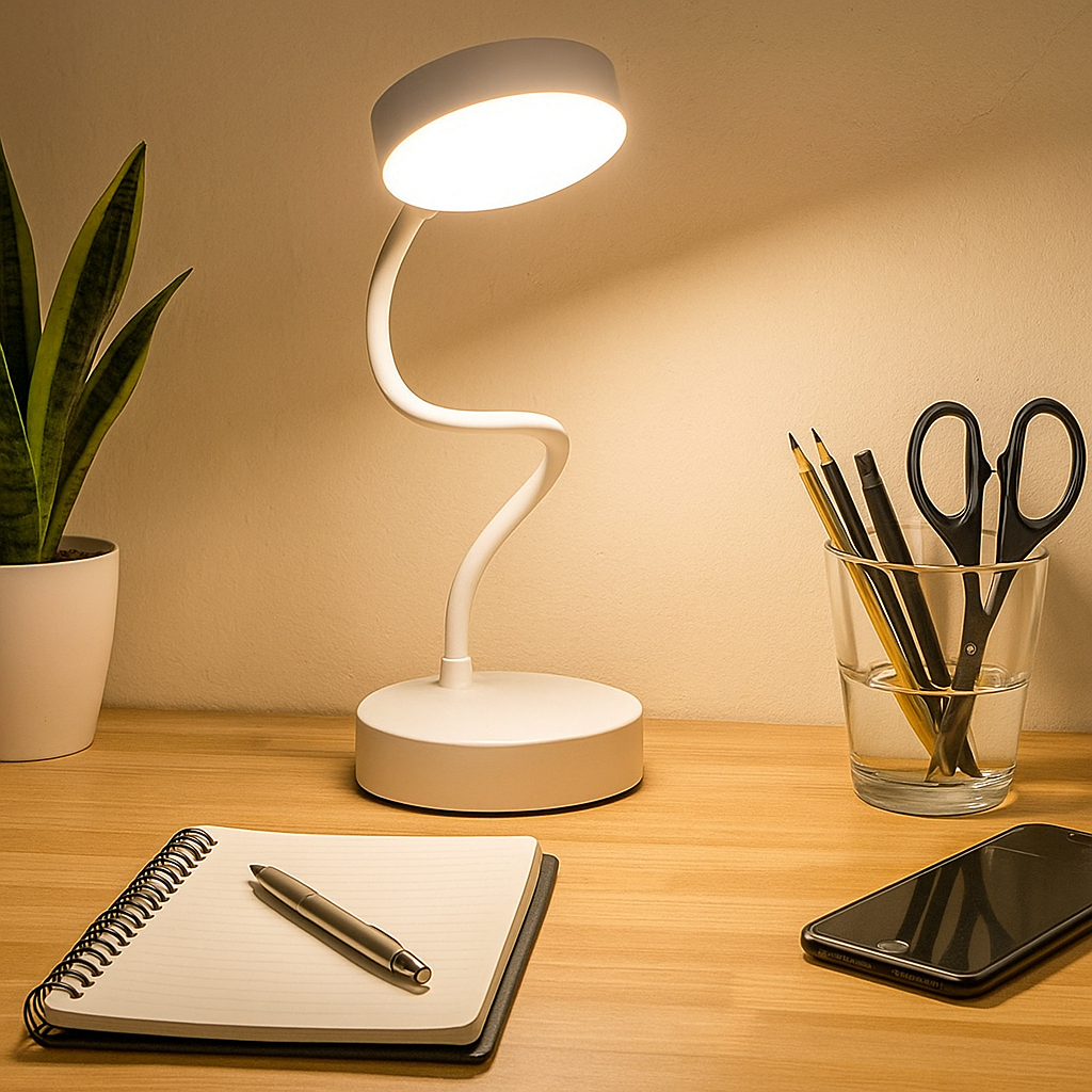 Modern LED Table Lamp, Flexible Gooseneck Design for Adjustable Lighting