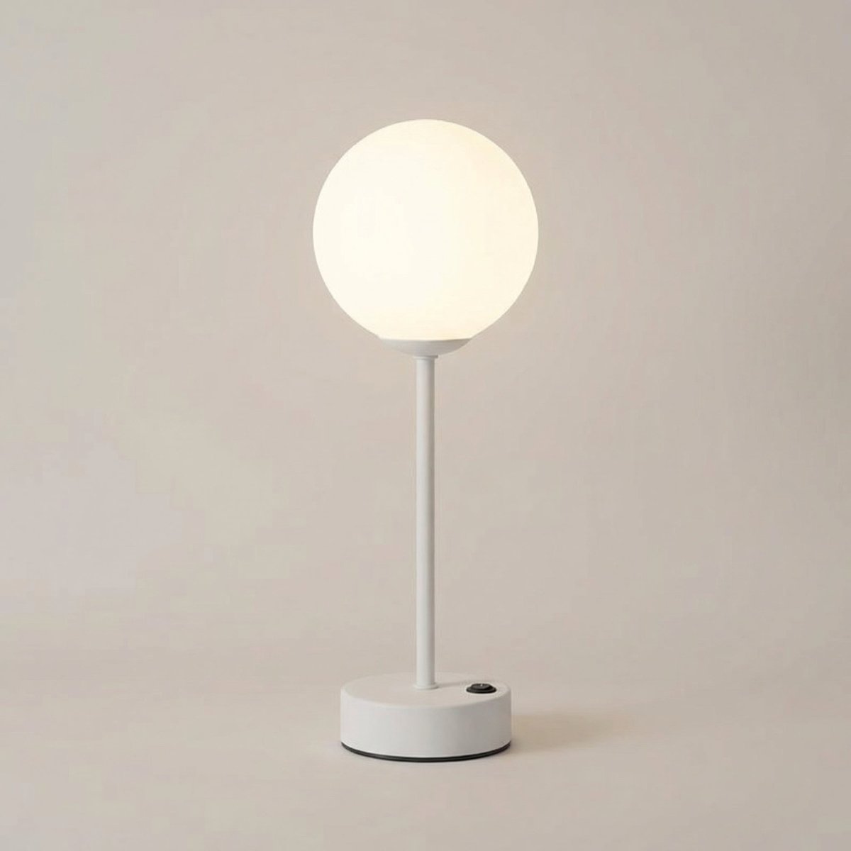 Modern LED Table Lamp with Globe Shade, 12-inch Height