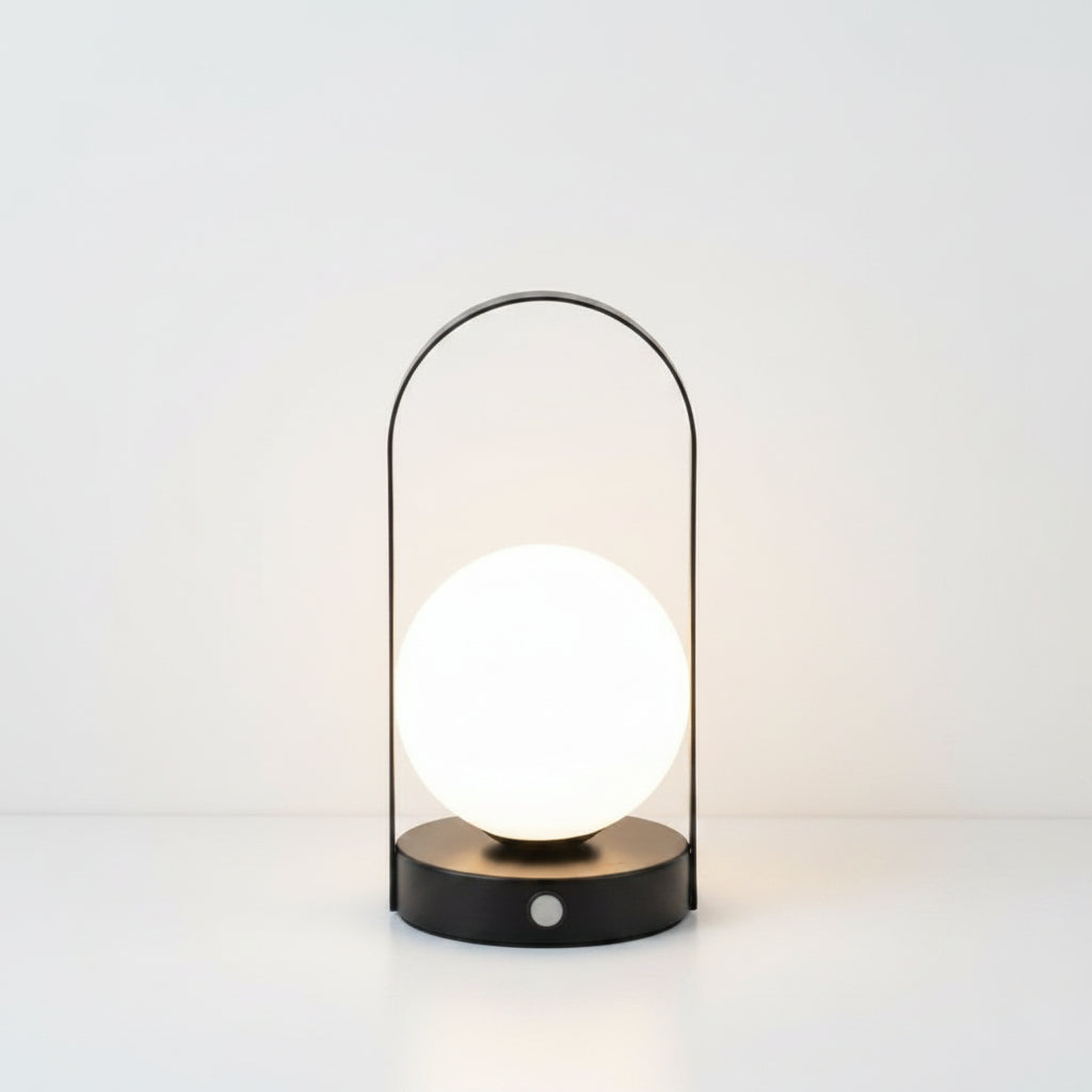 Modern LED Table Lamp with Globe Shade - 15-inch Height