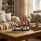 Multi-Bird Acrylic Ornament on Branch – Decorative Home Accent