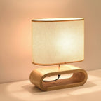 Natural Wood LED Table Lamp - Nordic Style, 16 inches Tall