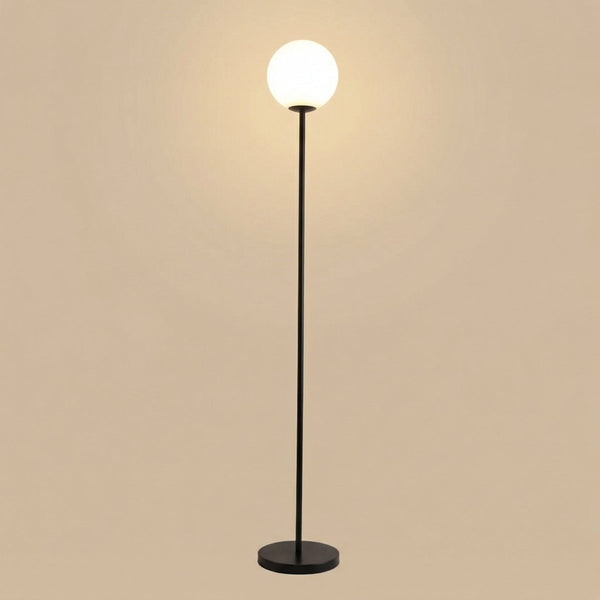 Nordic Style Globe Floor Lamp in Metal and Glass, 60 inches Tall1