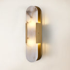 20" Height Alabaster Oval Wall Sconce