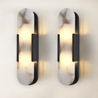 20" Height Alabaster Oval Wall Sconce