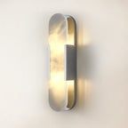 20" Height Alabaster Oval Wall Sconce