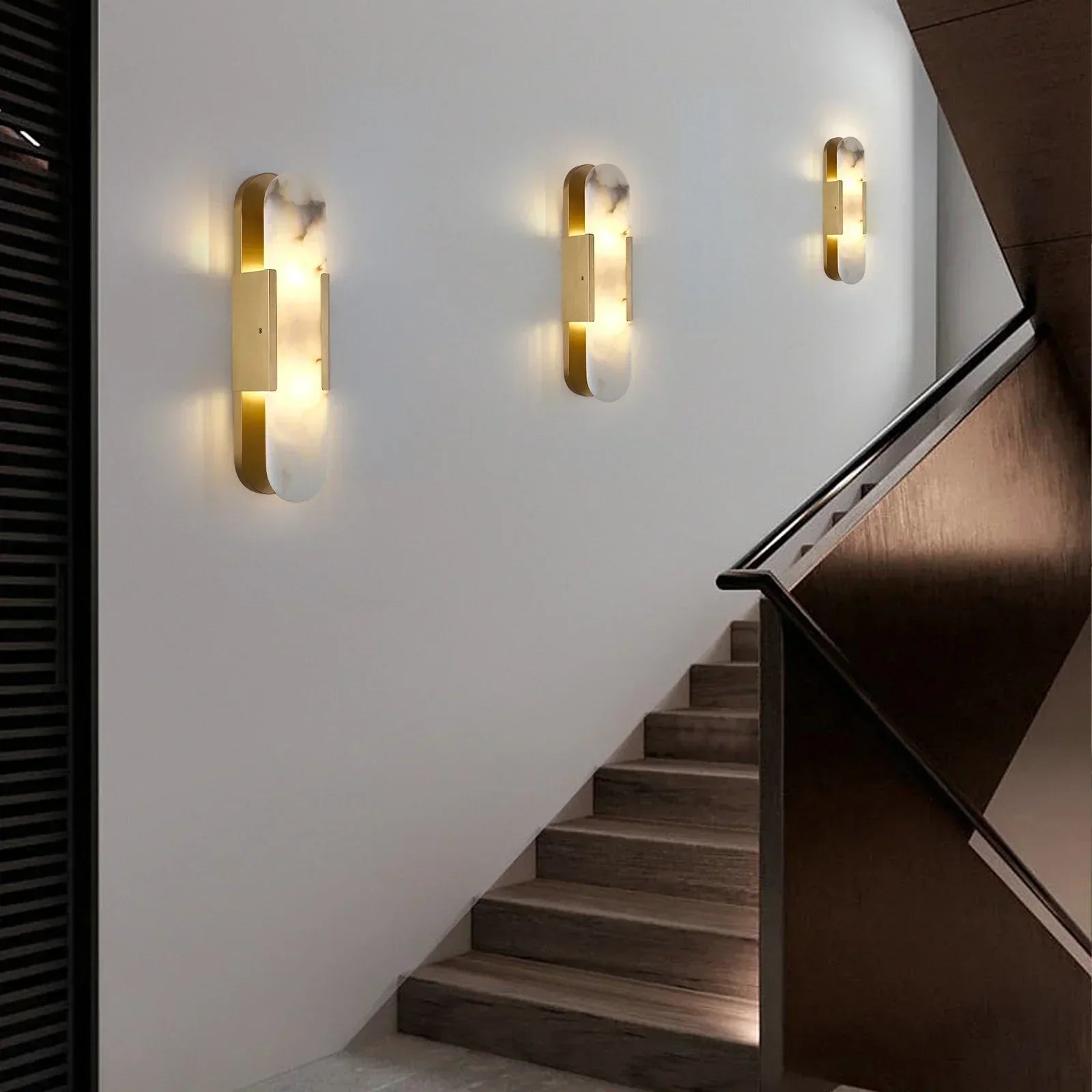 20" Height Alabaster Oval Wall Sconce