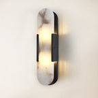 20" Height Alabaster Oval Wall Sconce