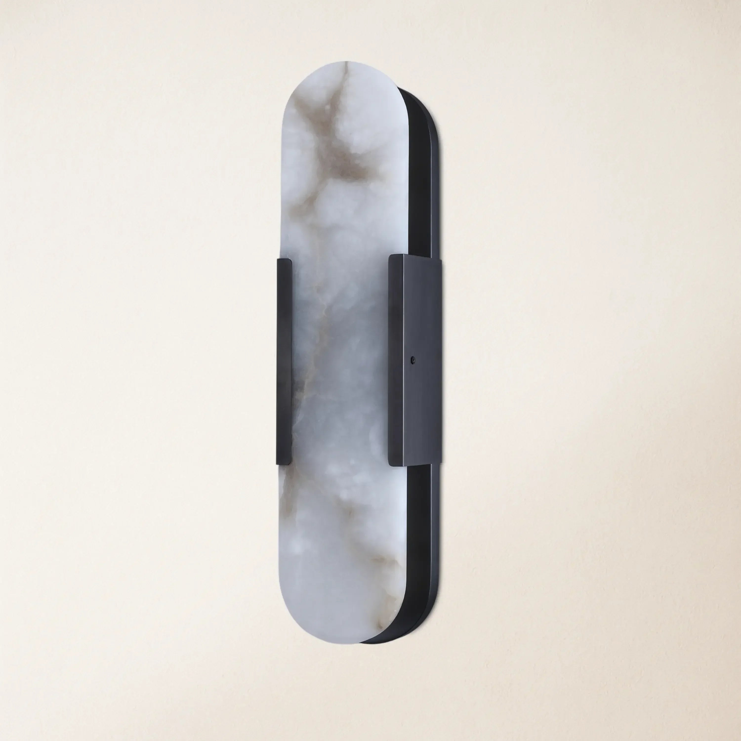 20" Height Alabaster Oval Wall Sconce