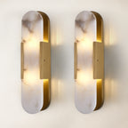 20" Height Alabaster Oval Wall Sconce