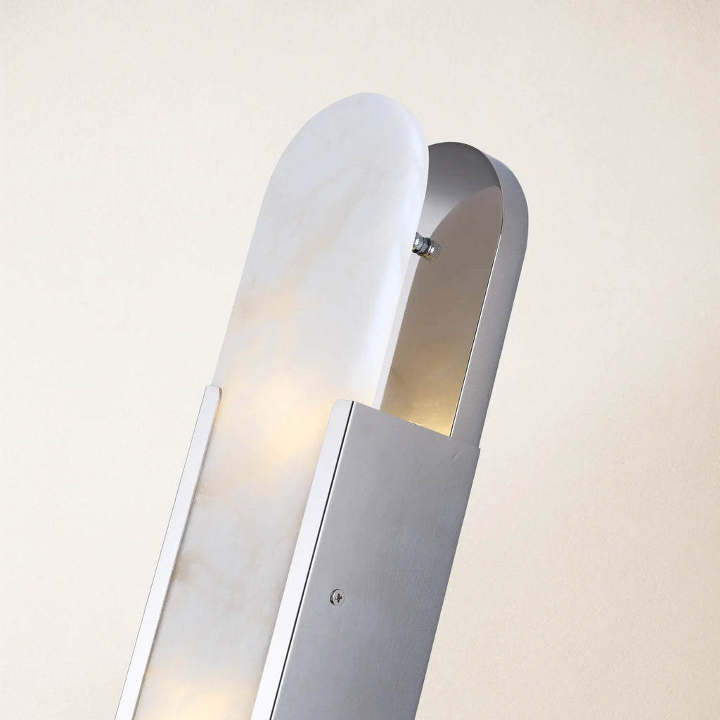 20" Height Alabaster Oval Wall Sconce