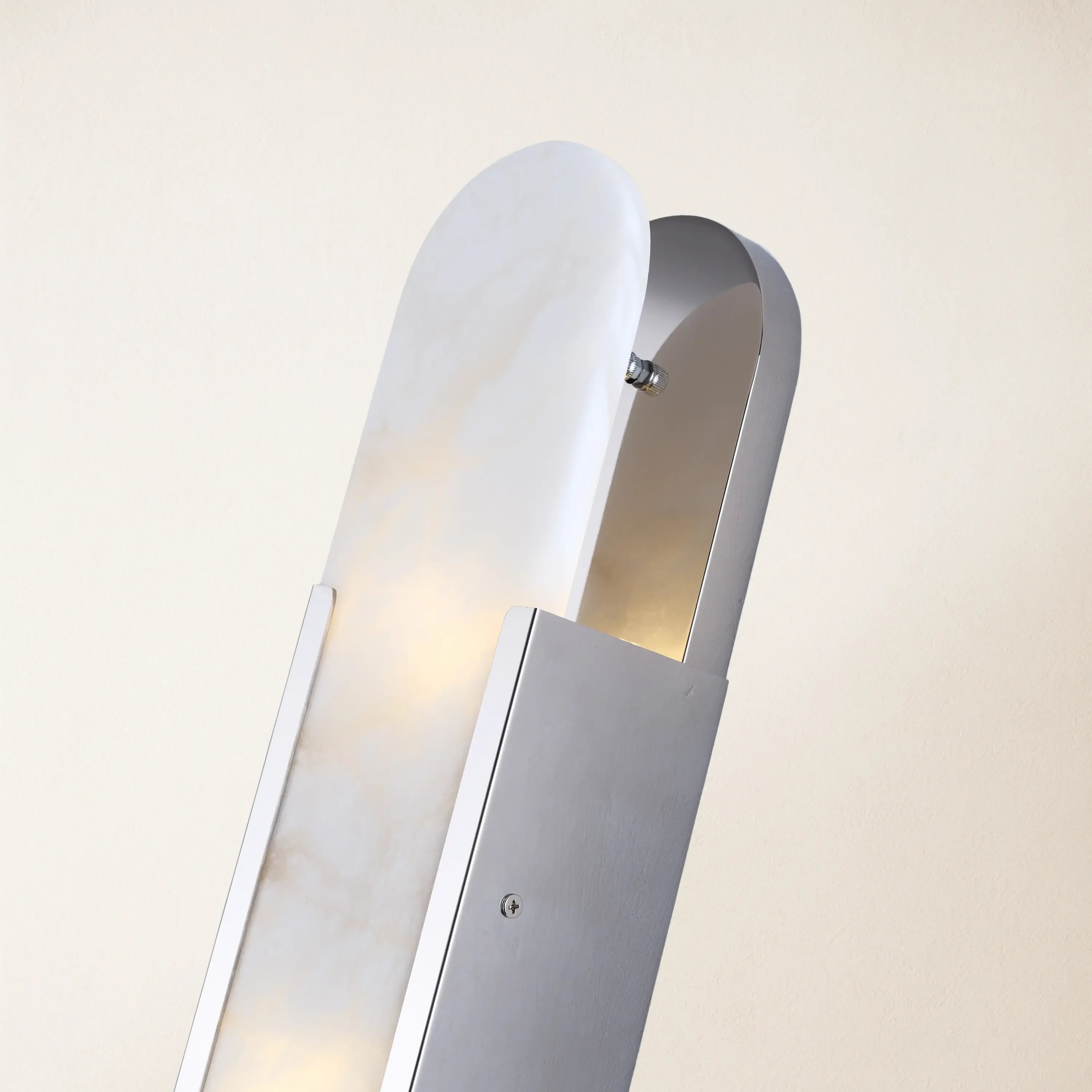 20" Height Alabaster Oval Wall Sconce