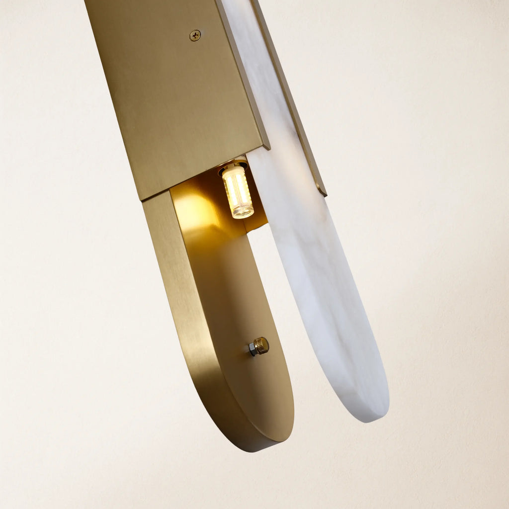 20" Height Alabaster Oval Wall Sconce