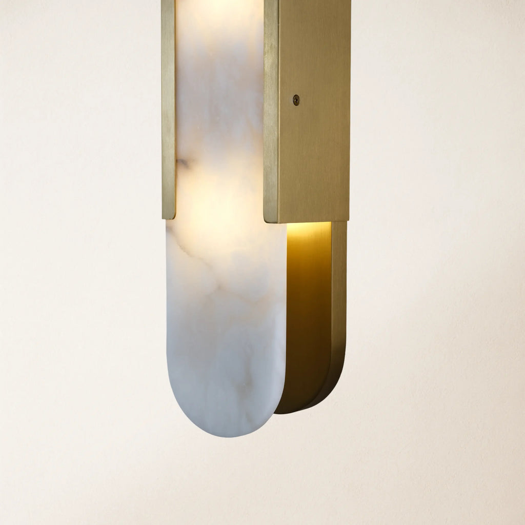 20" Height Alabaster Oval Wall Sconce