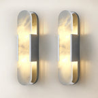 20" Height Alabaster Oval Wall Sconce