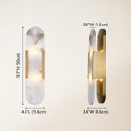 20" Height Alabaster Oval Wall Sconce