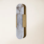 20" Height Alabaster Oval Wall Sconce