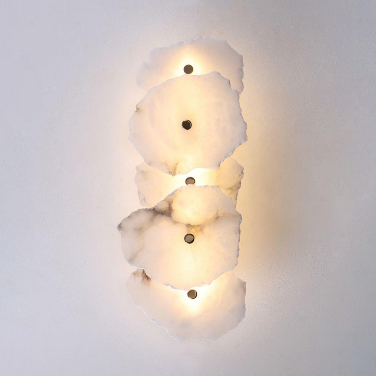 Alabaster Wall Sconce, Modern Gold LED Wall Light