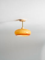 Modern Wood & Glass Ceiling Light, 12-Inch E26 Fixture