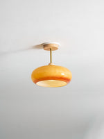 Modern Wood & Glass Ceiling Light, 12-Inch E26 Fixture