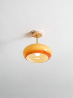 Modern Wood & Glass Ceiling Light, 12-Inch E26 Fixture