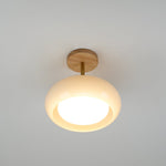 Modern Wood & Glass Ceiling Light, 12-Inch E26 Fixture