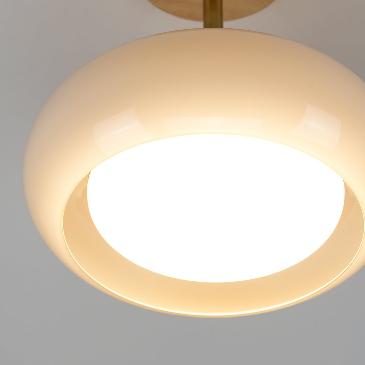 Modern Wood & Glass Ceiling Light, 12-Inch E26 Fixture
