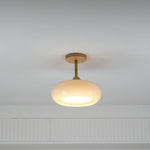 Modern Wood & Glass Ceiling Light, 12-Inch E26 Fixture