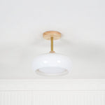 Modern Wood & Glass Ceiling Light, 12-Inch E26 Fixture