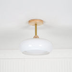 Modern Wood & Glass Ceiling Light, 12-Inch E26 Fixture