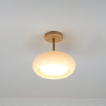 Modern Wood & Glass Ceiling Light, 12-Inch E26 Fixture
