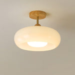 Modern Wood & Glass Ceiling Light, 12-Inch E26 Fixture