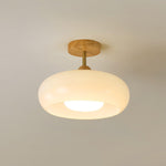 Modern Wood & Glass Ceiling Light, 12-Inch E26 Fixture