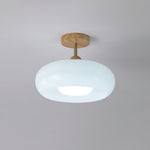 Modern Wood & Glass Ceiling Light, 12-Inch E26 Fixture