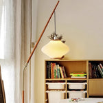 Pleated Shade Arc Floor Lamp