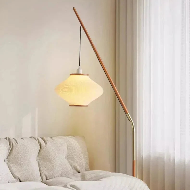 Pleated Shade Arc Floor Lamp