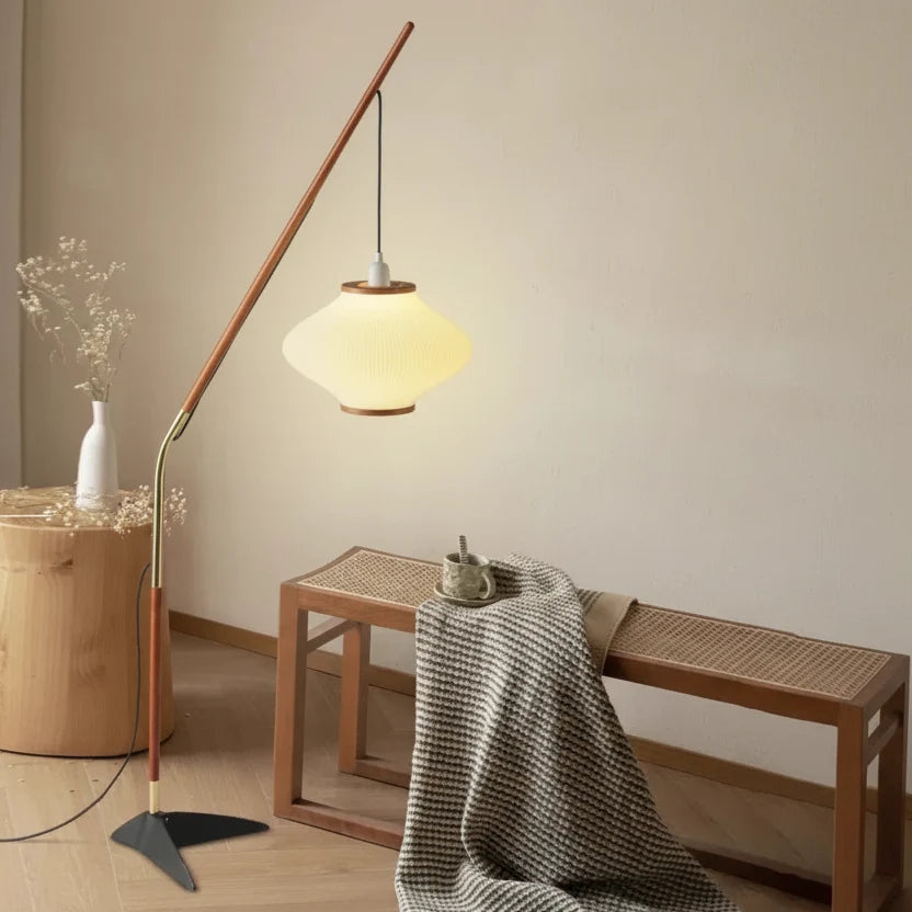 Pleated Shade Arc Floor Lamp